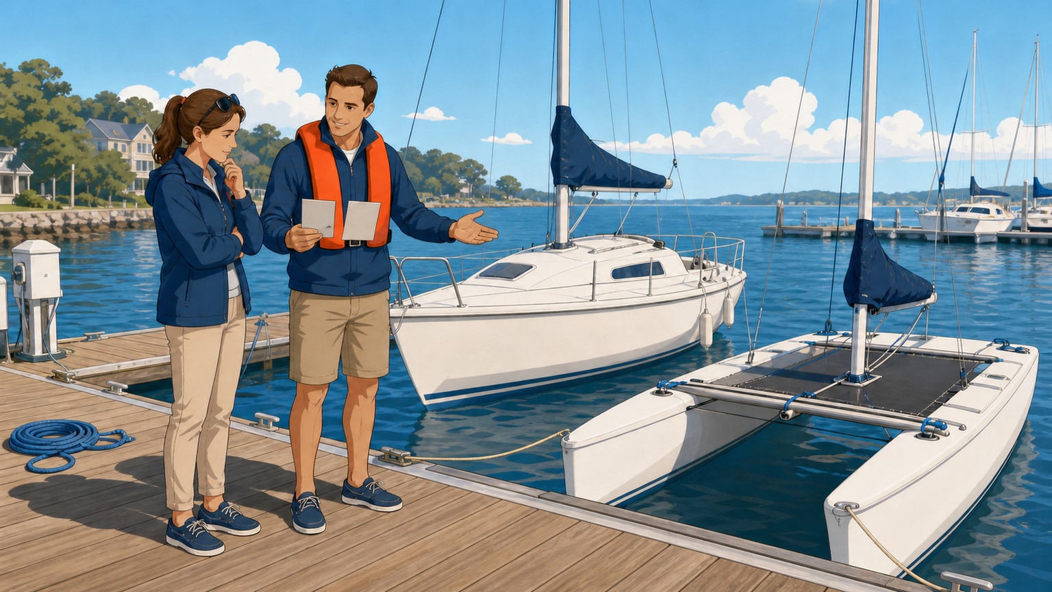 Beginner choosing a locally available course that leads toward their preferred future boat