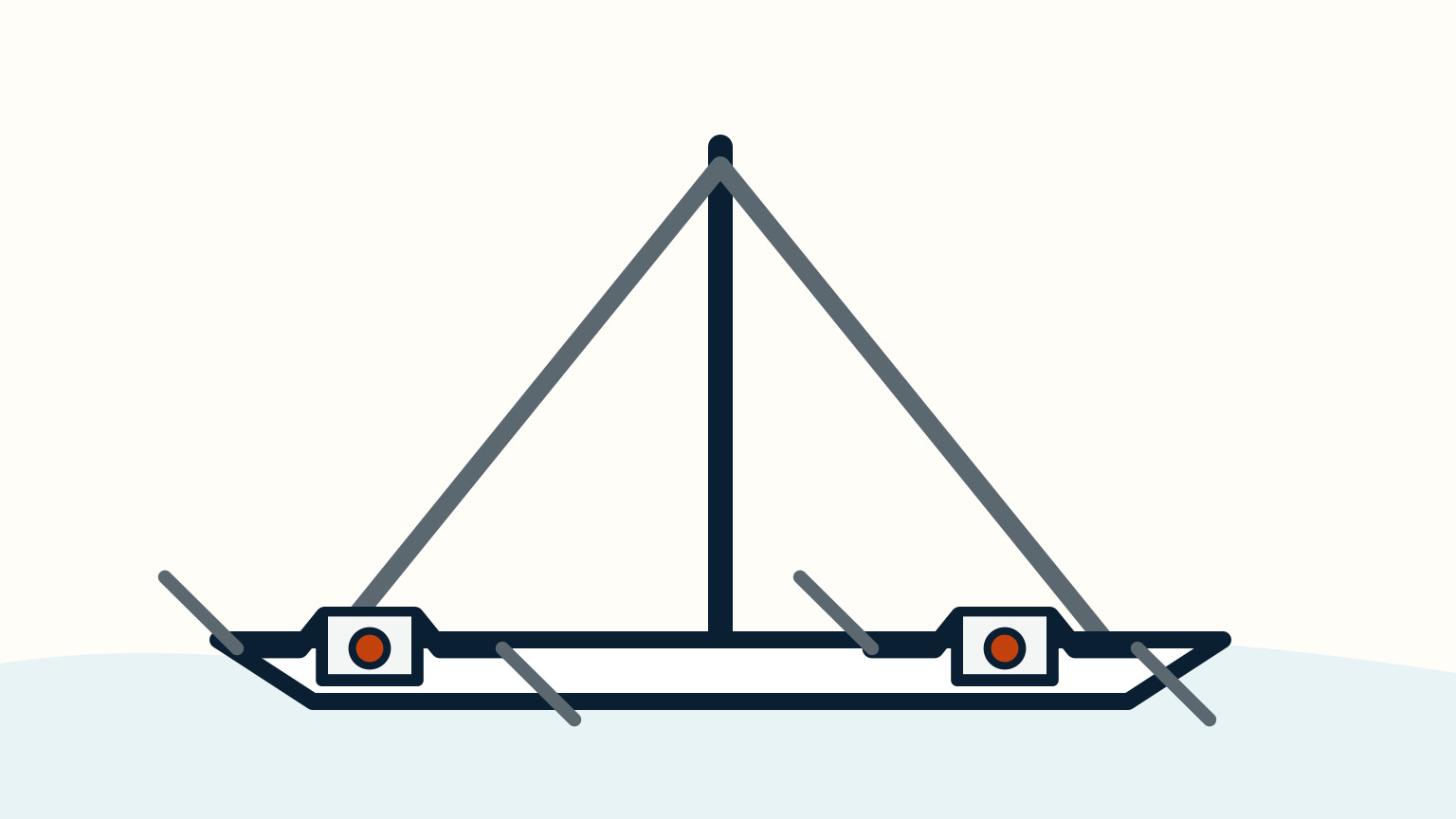 Sailboat shroud, turnbuckle, and chainplate at deck level
