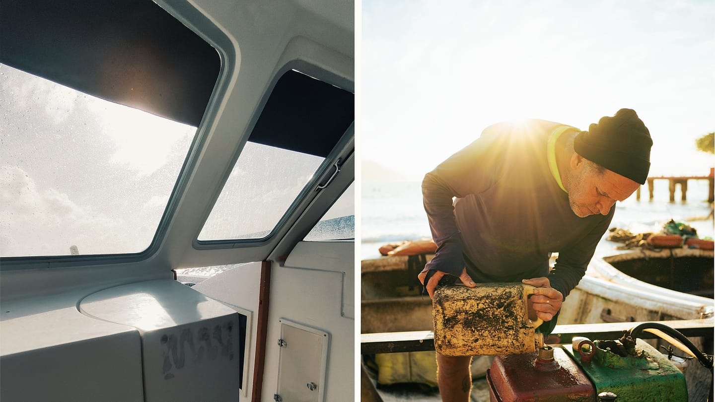 Cabin and engine areas checked during charter handover