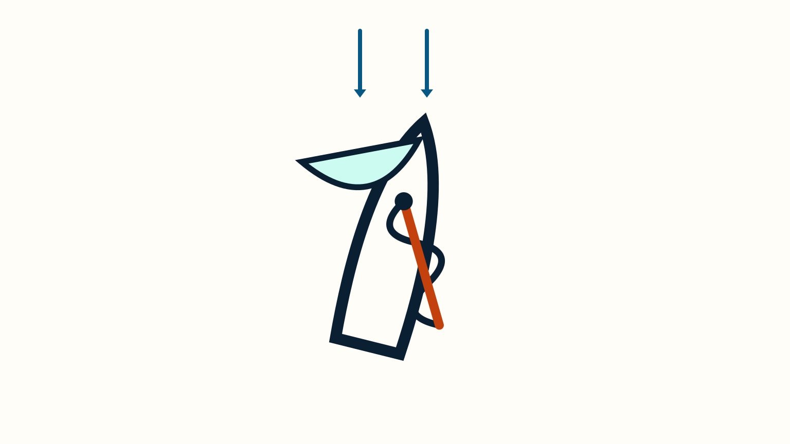 A sailboat mid-tack with its bow crossing through the wind: the jib is filled backward against the windward shroud instead of crossing over, while the mainsail eases out loose behind it