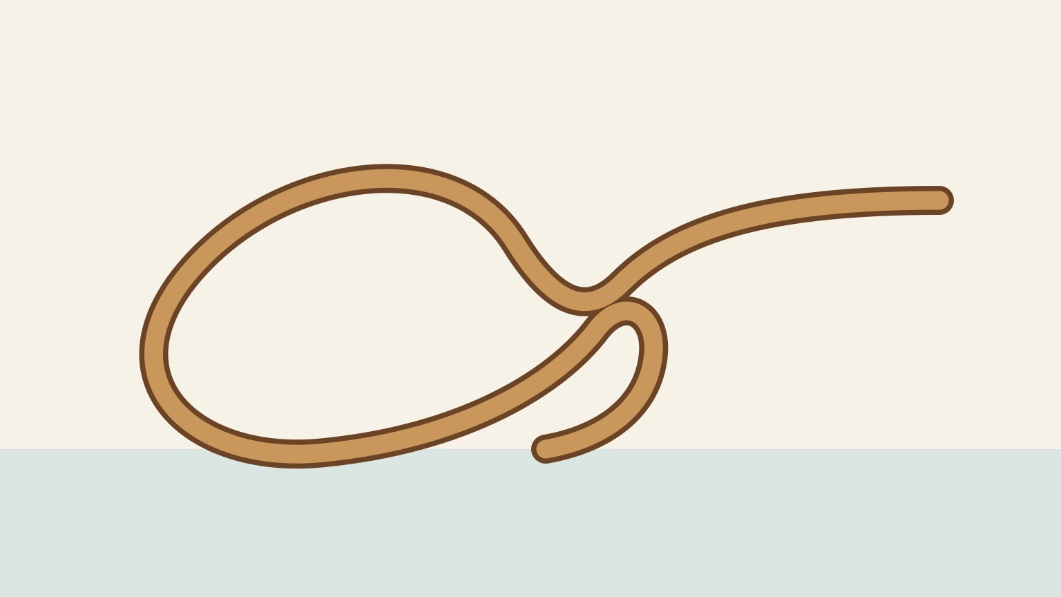 Load arrows enter the bowline through the standing part and divide between both legs while the eye stays the same size.