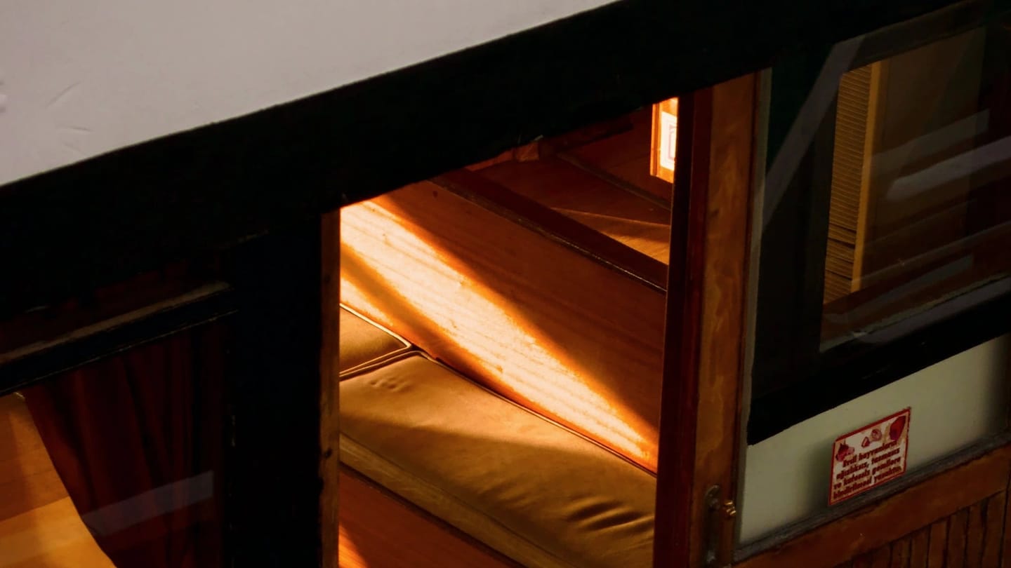 Sunlit cabin inside a boat