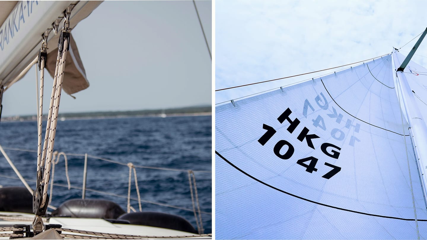 Headsail rigging and sailcloth on a cruising boat