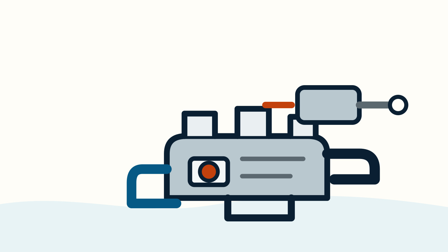 A grey connector with an orange lead remains joined to the side of a grey engine