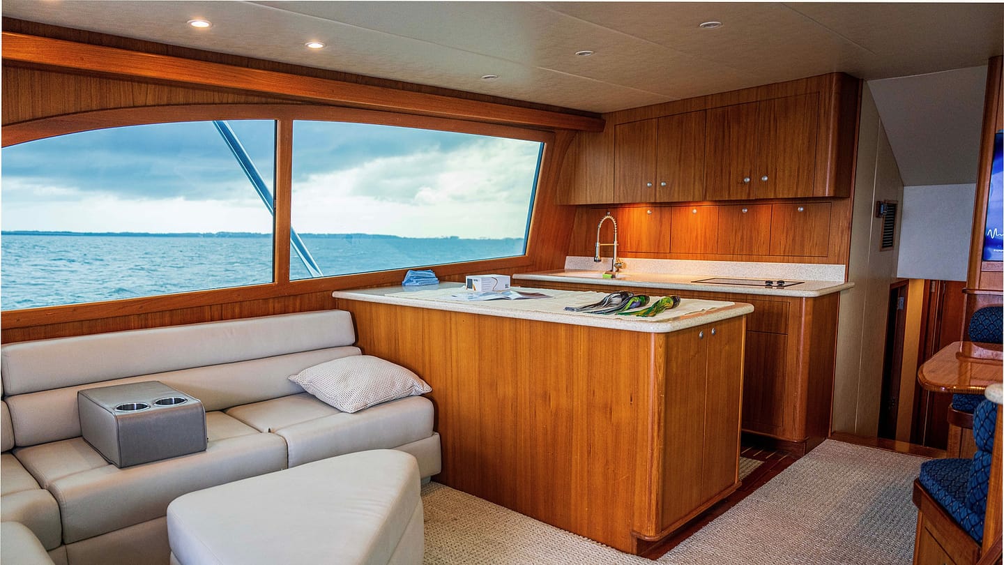 Yacht sink and plumbing area used to trace water flow