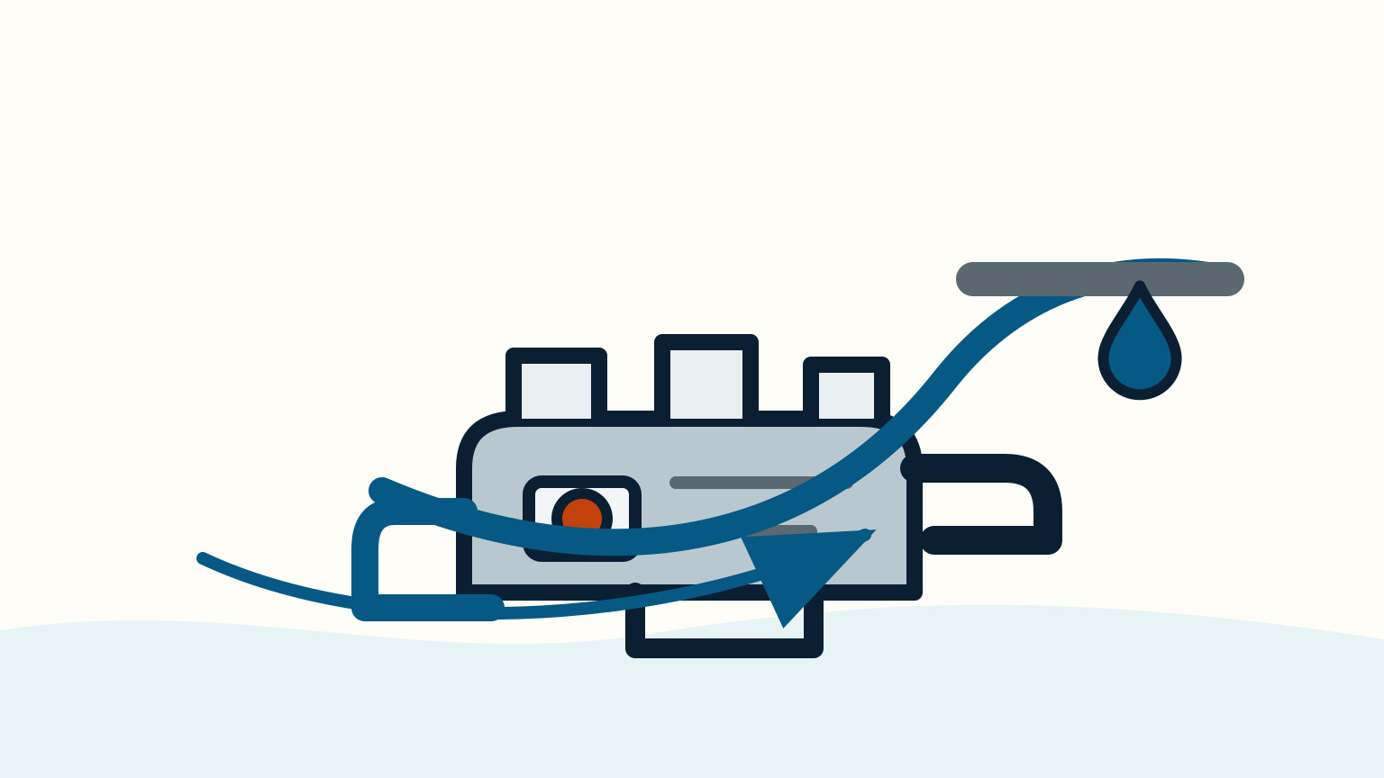 Marine engine with accessible raw-water hose connections