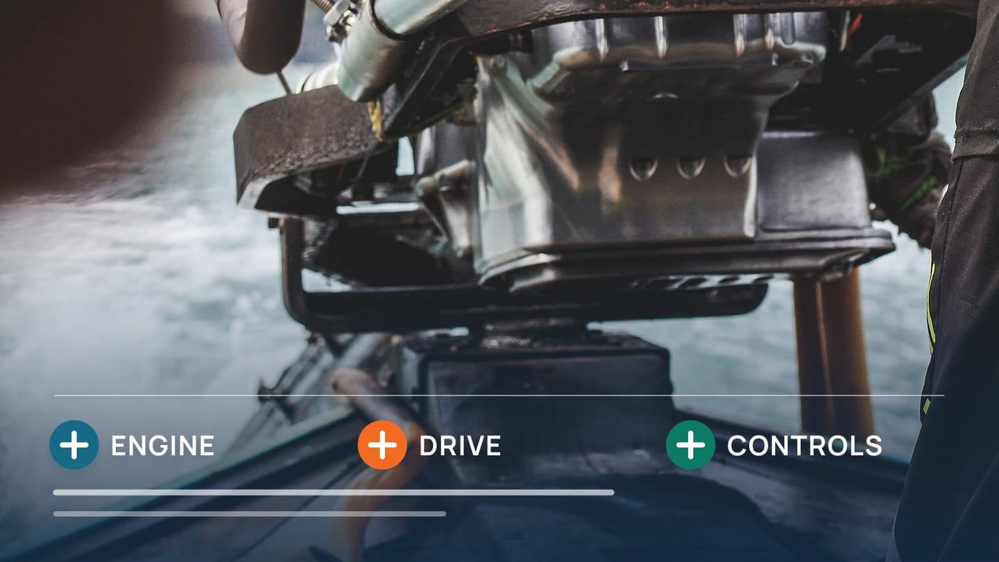 A marine engine is paired with engine, drivetrain and control-system records