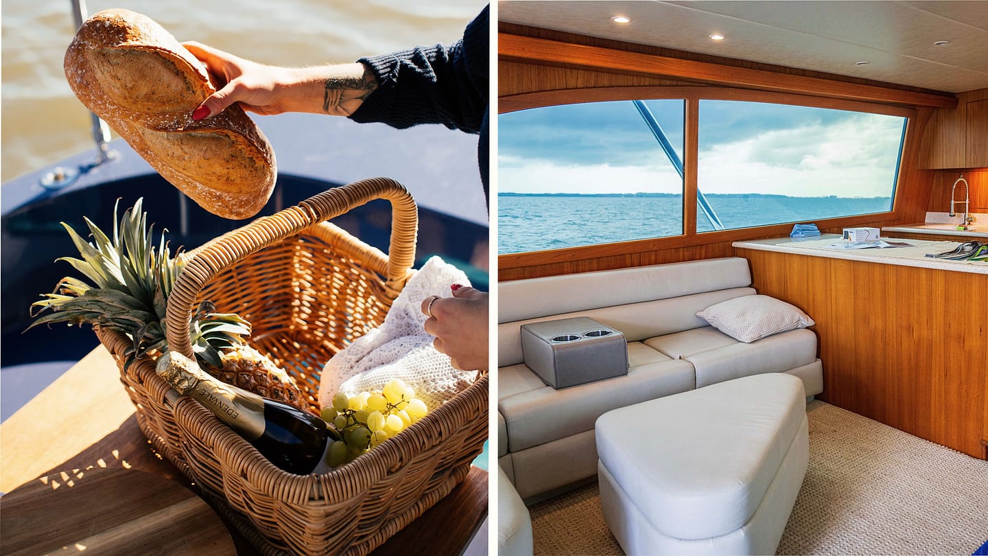 Food basket and compact yacht galley shown together