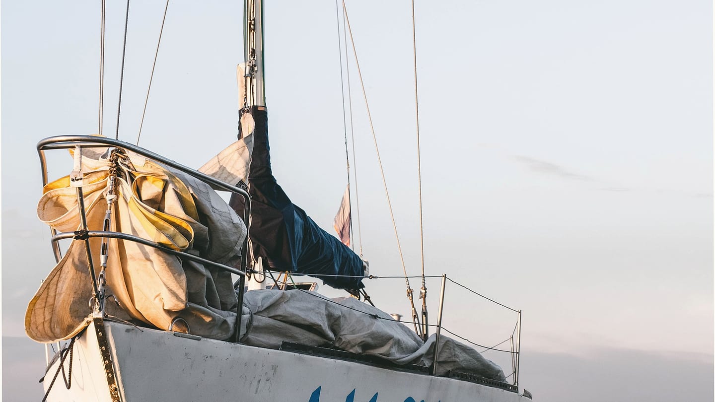 Boat in harbour where departure details are recorded