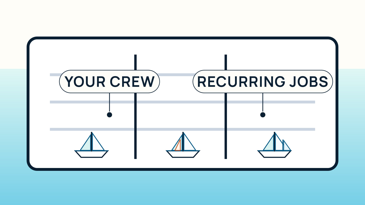 Two prospective buyers comparing a written rigging guide beside different sail-plan sketches