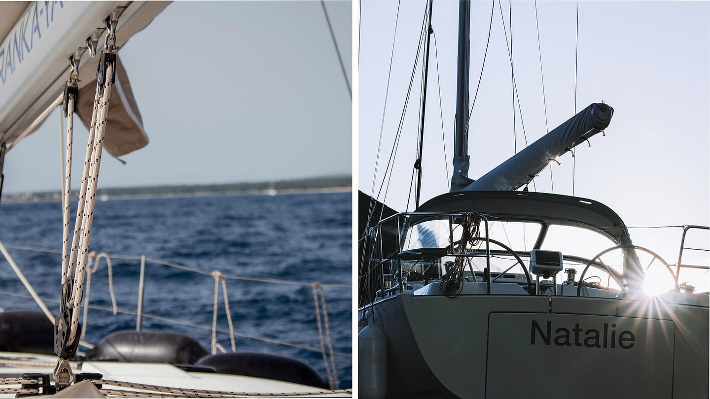 Boat rigging and a docked sailboat representing onboard influences