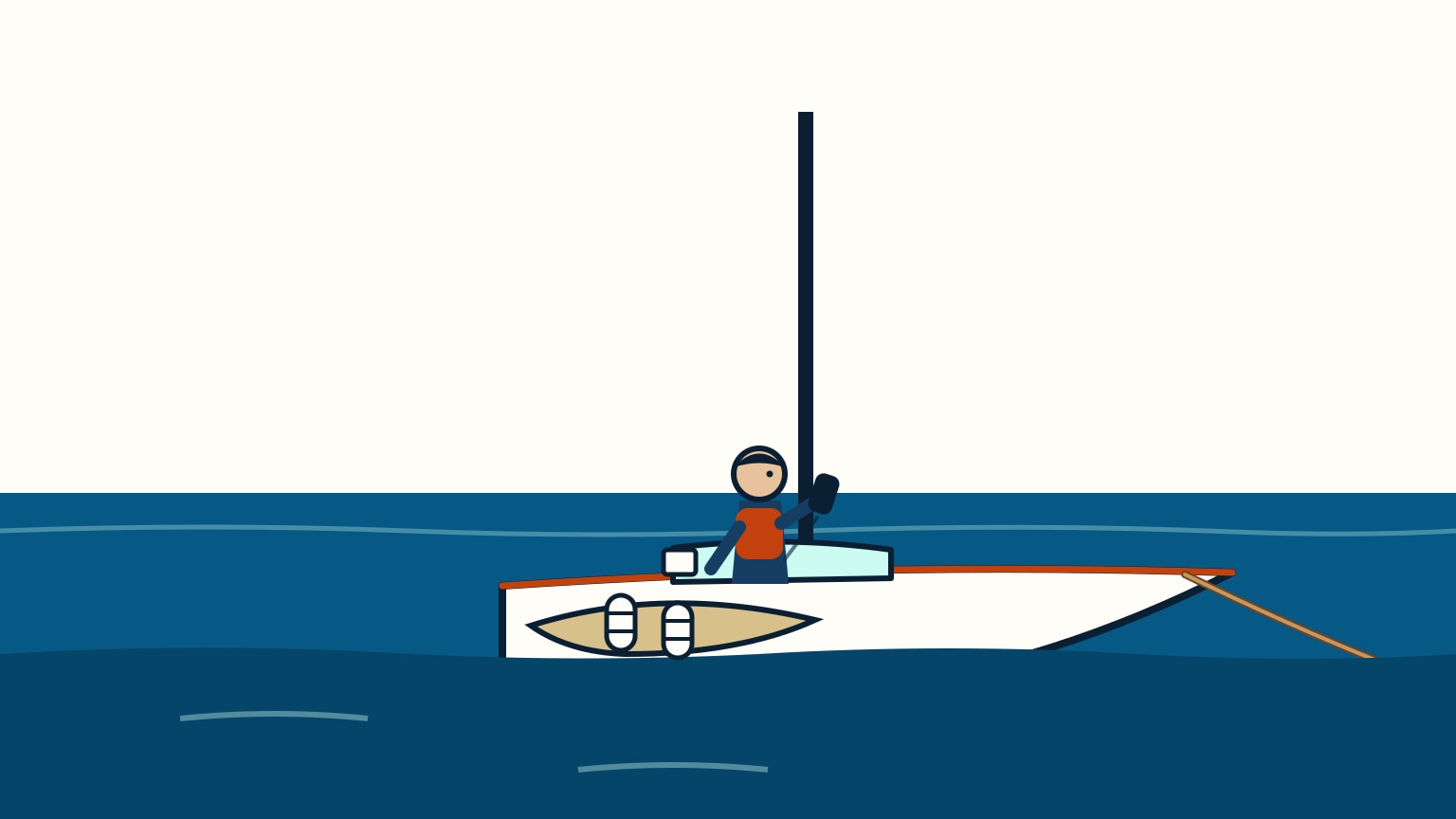 A sailboat rests aground on a falling tide with fenders padding its hull against the bottom and an anchor set out toward deeper water, while a crew member calls on the VHF radio.