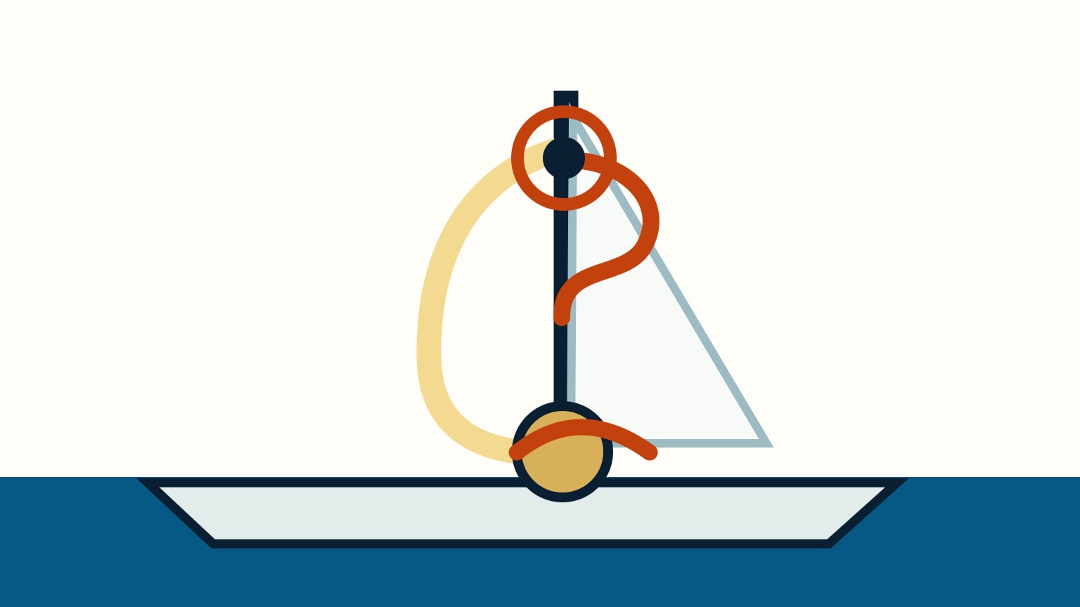 A sailboat bow drawing shows a furling drum and a halyard wrapped around the upper swivel